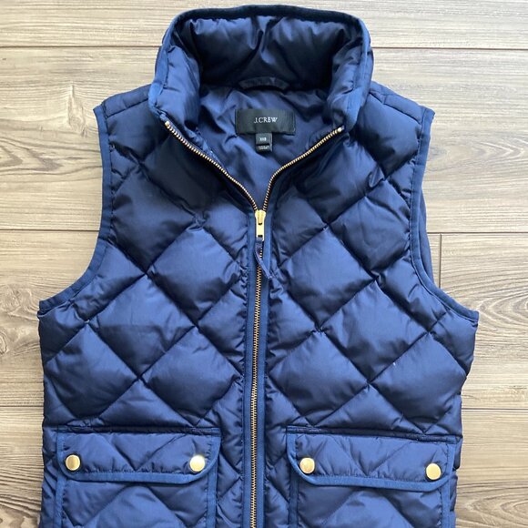 J.CREW Navy Down Vest Size XXS - Picture 1 of 10
